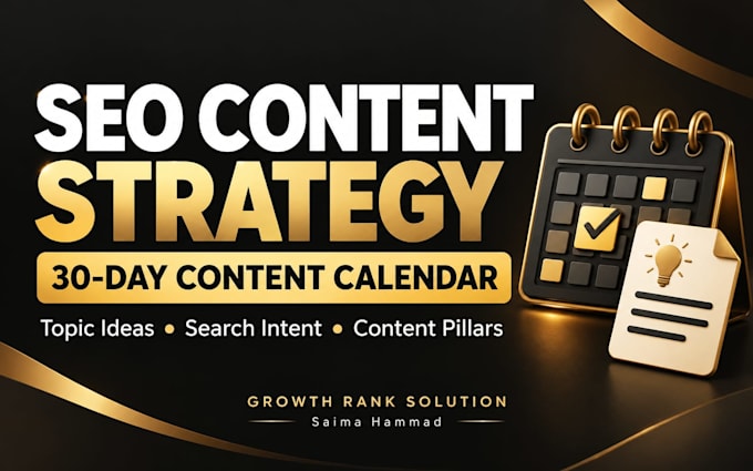 create an SEO content strategy and a 30 day content calendar