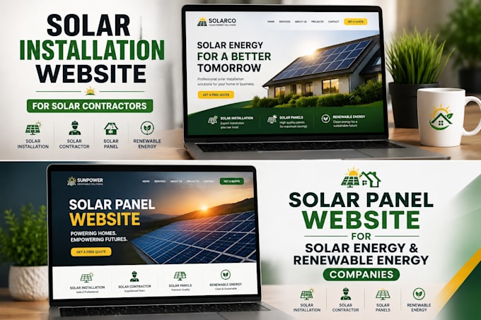 solar installation website, solar contractor website for solar panel businesses