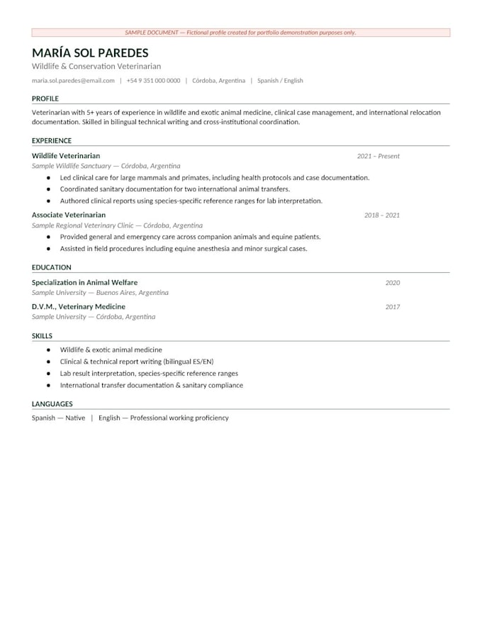 write or edit your professional CV or resume