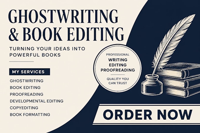 ghostwrite, edit and proofread your book or ebook