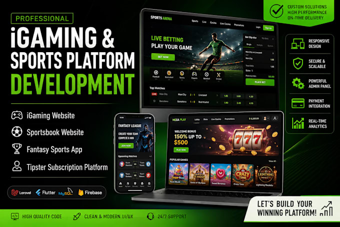 develop igaming website, sportsbook website, fantasy sports, tipster platform