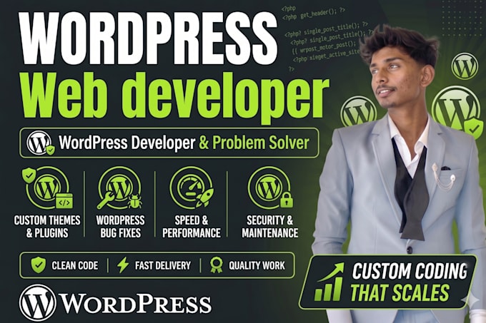 develop website using wordpress as a web developer