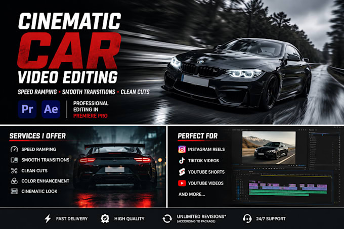edit cinematic car videos with speed ramping