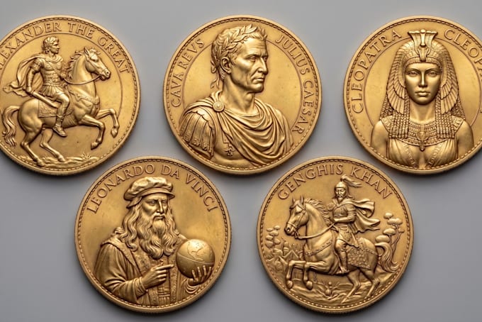 design custom 3d coin challenge and collectible bas relief medallion coin render