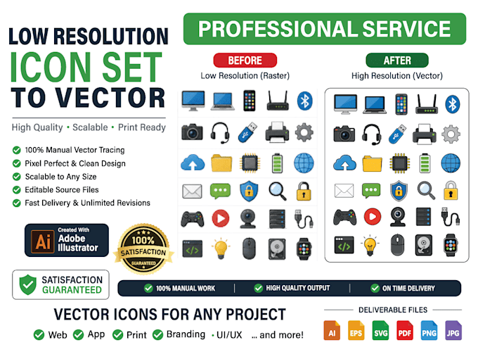 manually vectorize low resolution images and icons