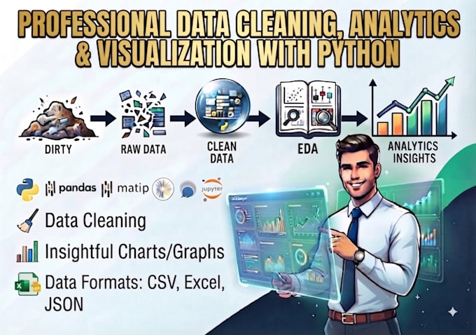 do data cleaning, analytics and visualization in python