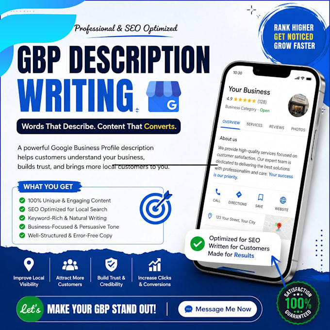 write a compelling gbp description for local SEO