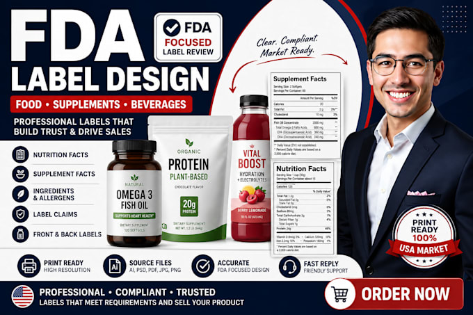 design fda compliant food supplement and cosmetic product labels