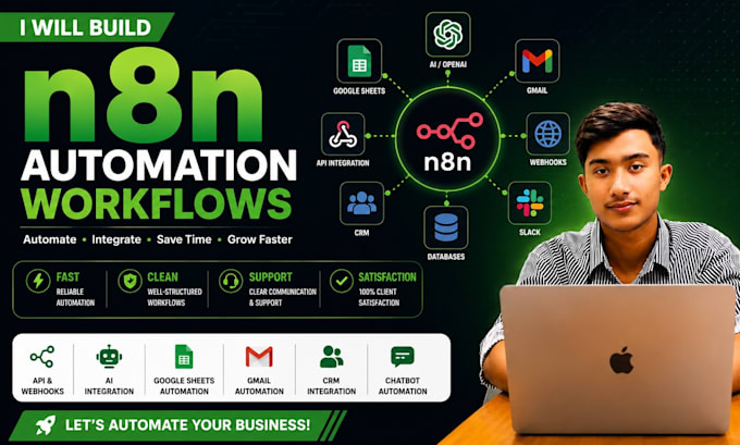 build n8n automation workflows and API integrations