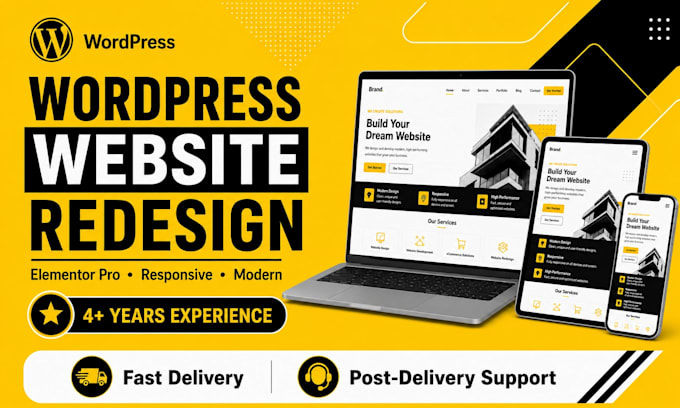 redesign or recreate your wordpress website with elementor pro