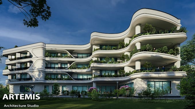 3d render architectural exterior design, commercial , house