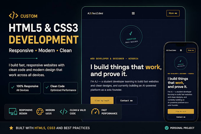 design a responsive HTML5 css3 website or landing page