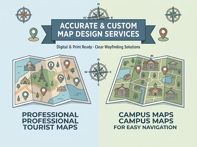 create professional tourist map and campus map for easy navigation