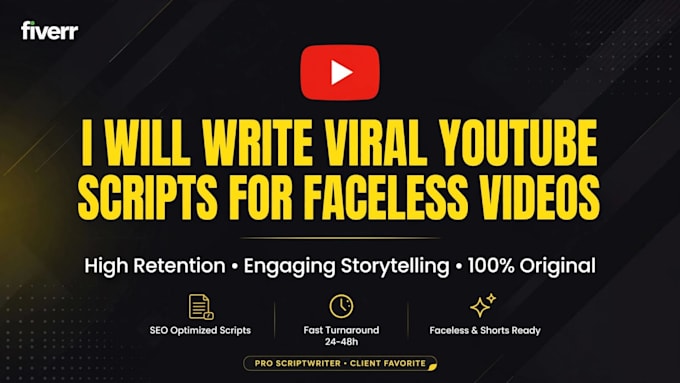 write engaging youtube scripts for faceless videos