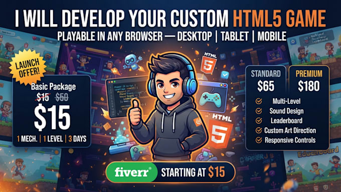 develop your custom HTML5 game playable in any browser