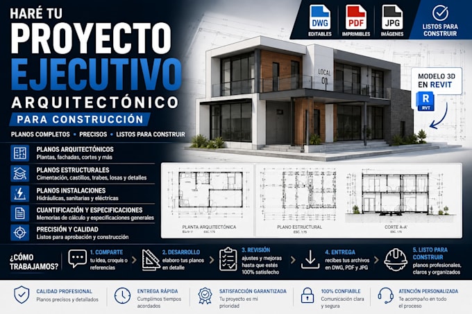 haré tu proyecto ejecutivo arquitectónico para construcción