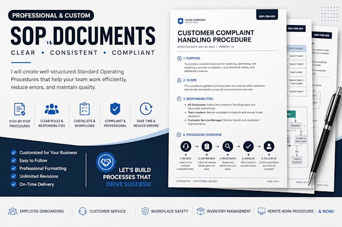 create professional sops policies and procedures