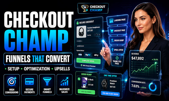 build, customize and optimize checkout champ funnels that convert