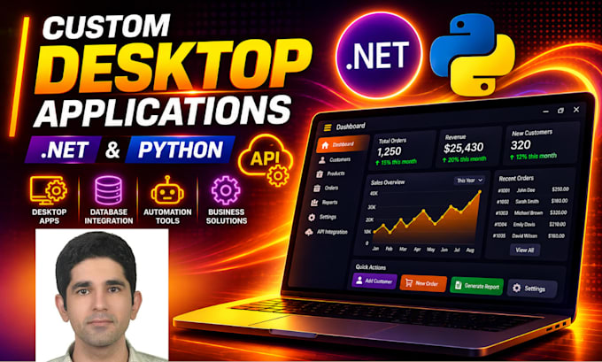 develop python and dotnet app, gui automation and custom software