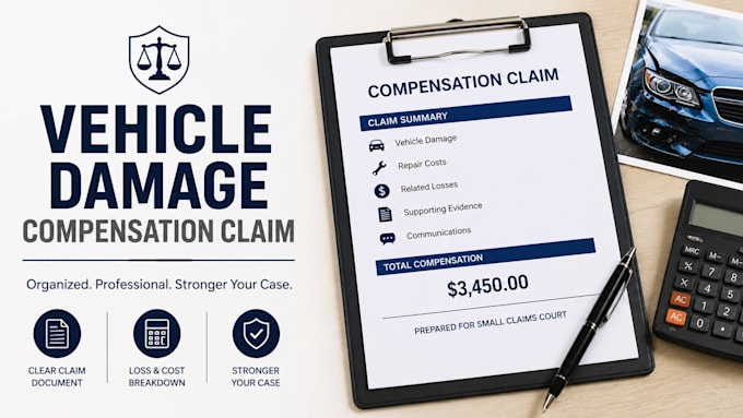 prepare a vehicle damage compensation claim for your small claims case