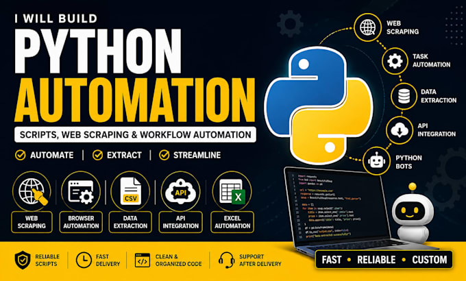 fix or develop python automation script, web scraping, python bot, selenium