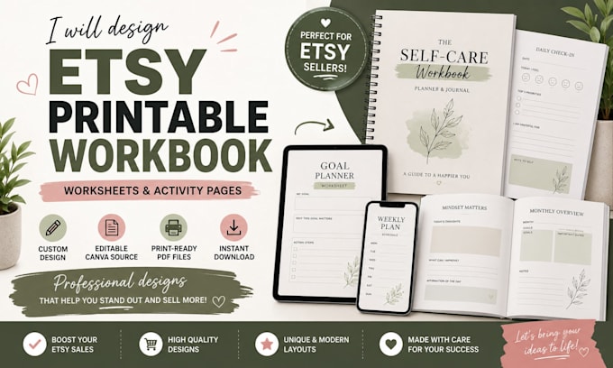 create etsy digital product planner printable template and etsy SEO