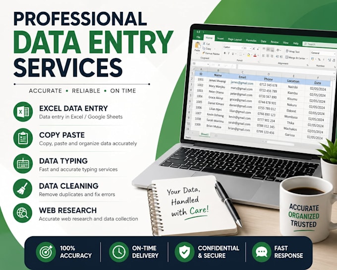 do accurate data entry,copy paste and excell spreadsheet work