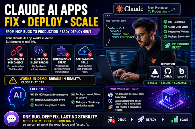 fix claude code claude mcp bug fix claude app deploy claude ai web app base44