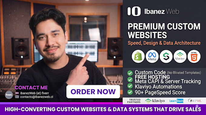 develop a high converting custom website with tracking