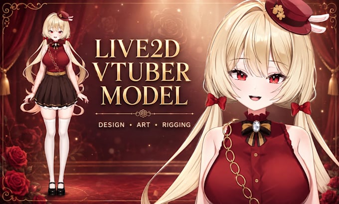 design and rig live2d vtuber model anime live2d model rigging 2d vtuber model