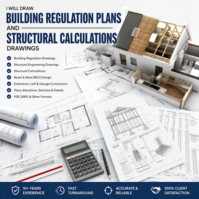 draw building regulations plans and structural calculations drawings