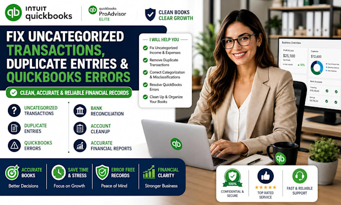 fix uncategorized transactions, duplicate entries and quickbooks errors