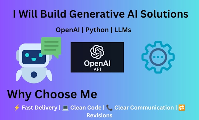 create generative ai solutions using openai, python and llms