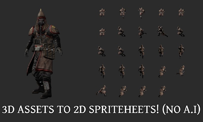 render your 3d assets into 2d sprites for your game