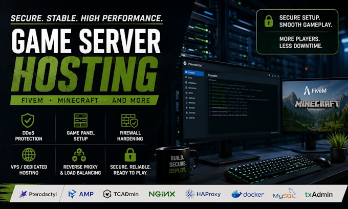 setup or secure your fivem minecraft game server vps hosting ddos protection