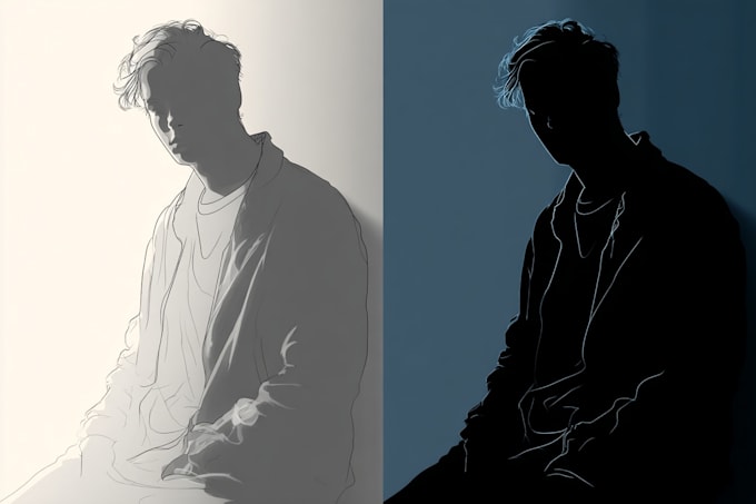 make black and white vector outline drawing illustrations