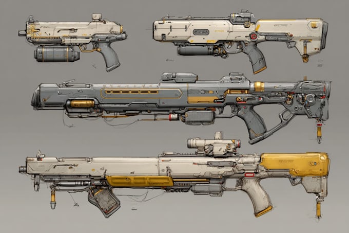 create weapon design and illustration