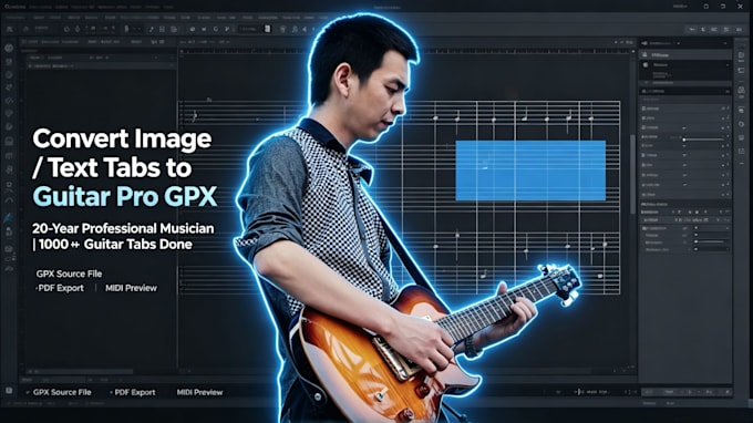 convert image or text tabs to editable guitar pro gpx file