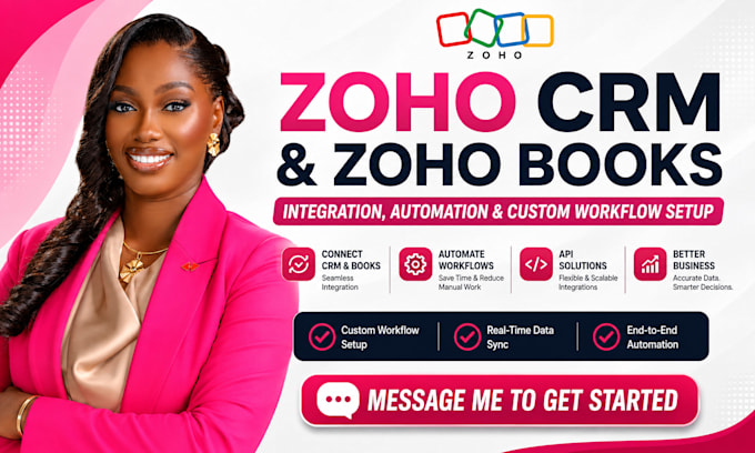 zoho CRM and zoho books integration, automation, apis and custom workflow setup