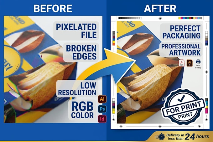 fix your packaging artwork and prepare print ready files