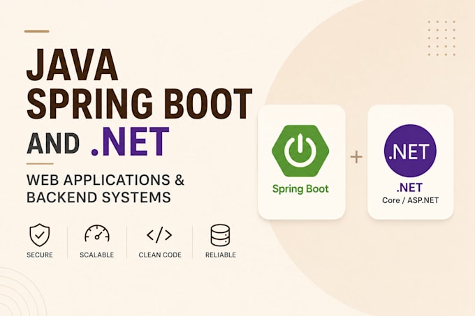 develop java spring boot and asp dot net core web applications