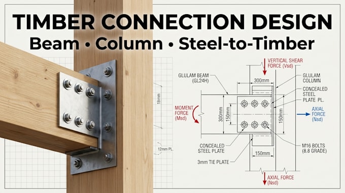 design timber beam and column connections with calculations