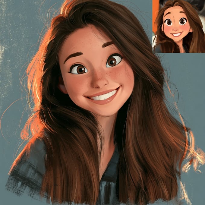 portrait into a disney style cartoon