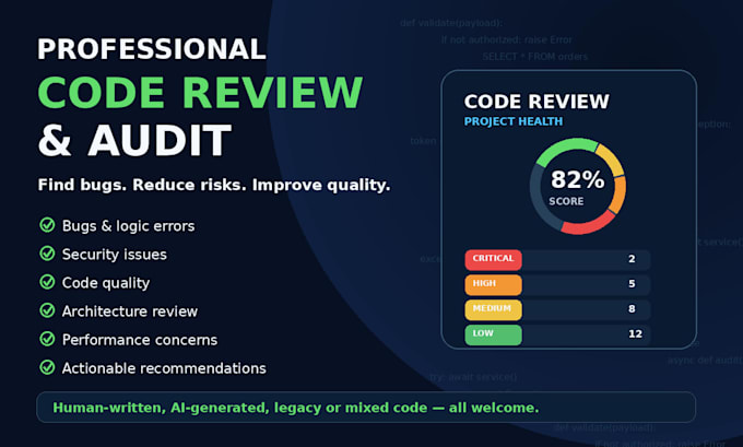 professionally review and audit your code for bugs and security issues