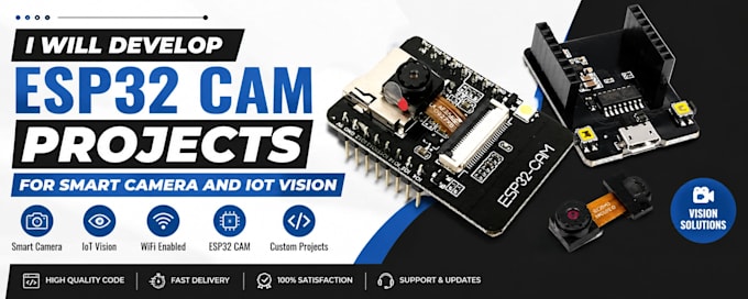 develop esp32 cam projects for smart camera and iot vision