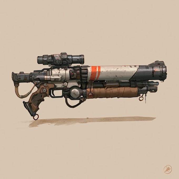 create weapon design and illustration