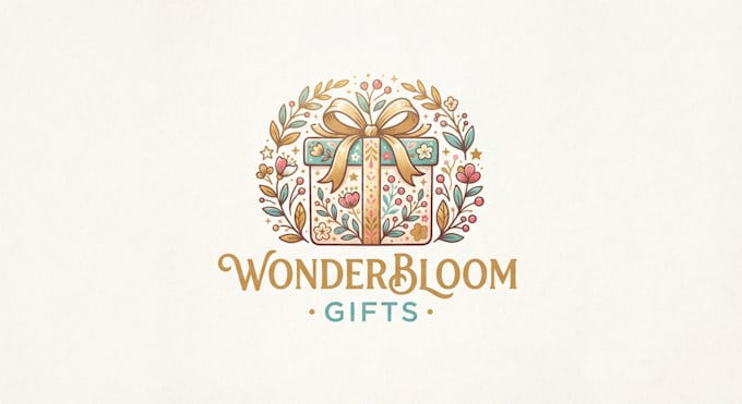 design a charming gift box logo for your brand