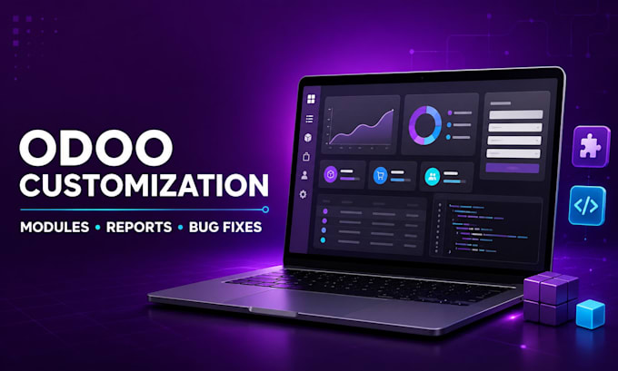 develop and customize odoo modules, reports and bug fixing