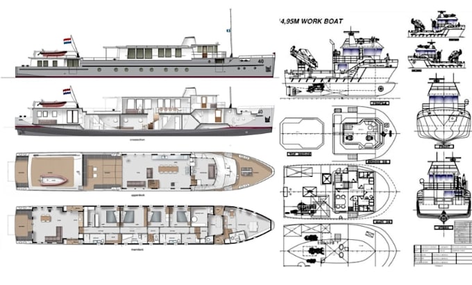 boat frame and bulkhead structural drawings for fabrication