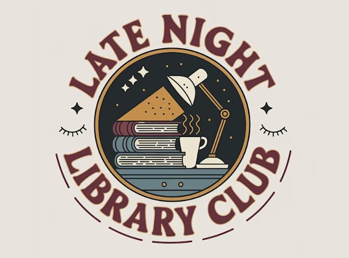 do educational library reading club bookstore logo design
